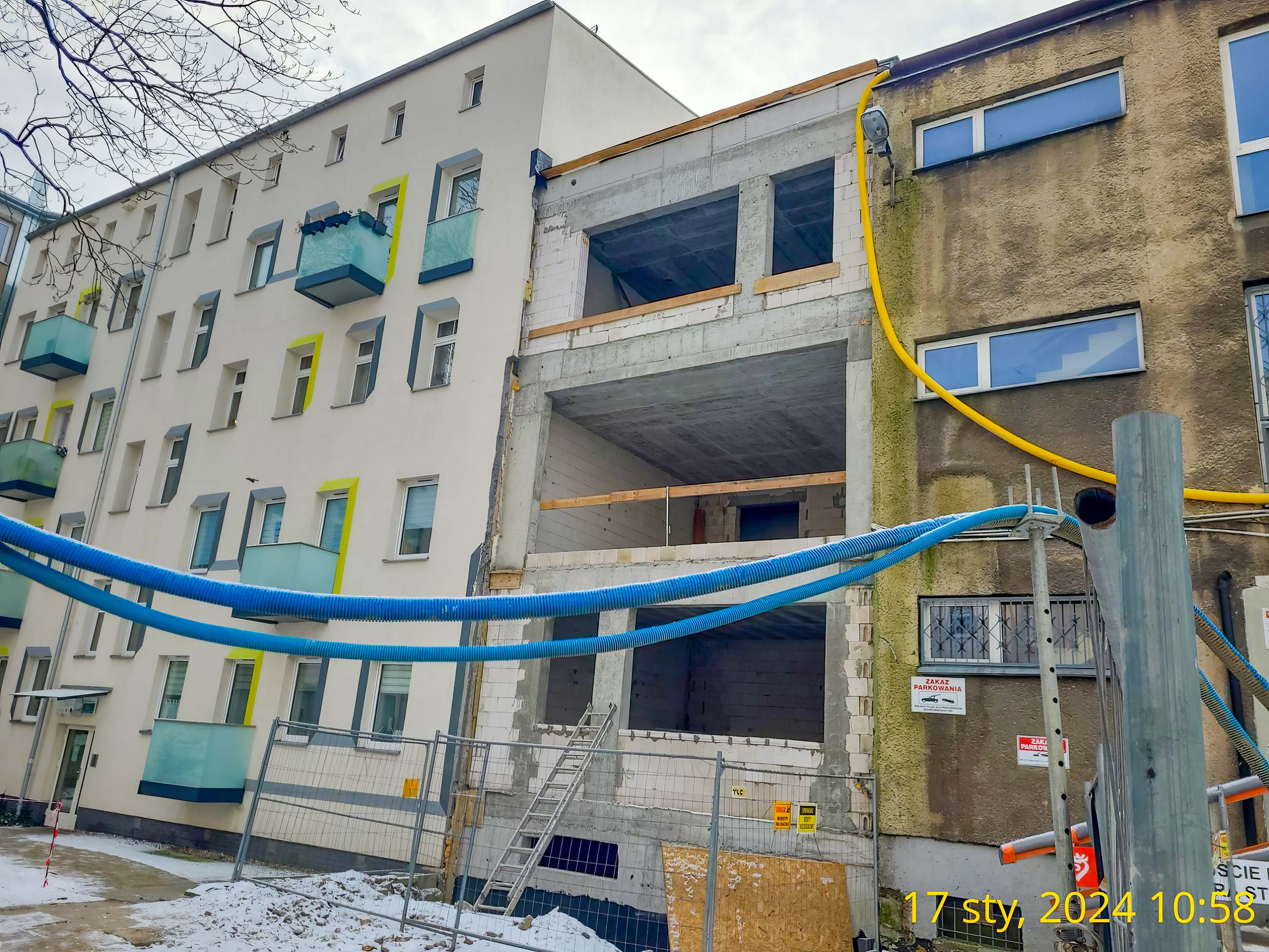 Część rozbudowywana budynku biurowego – siedziba Szczecińskiego TBS