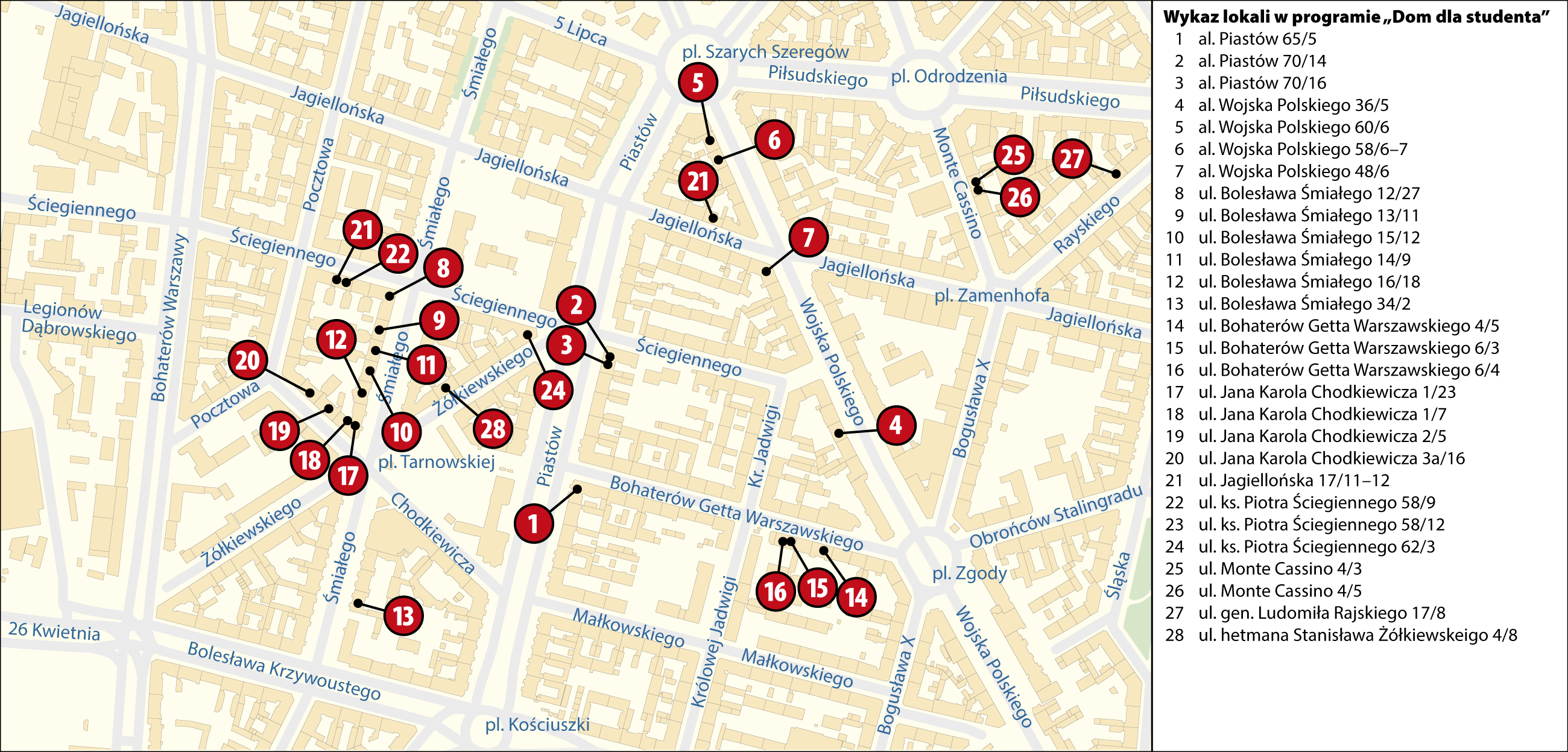 Mapka STBS „Dom dla studenta” 2024-12-11